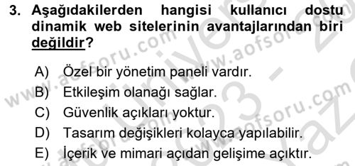 Web Grafik Tasarımı Dersi 2023 - 2024 Yılı Yaz Okulu Sınav Soruları 3. Soru