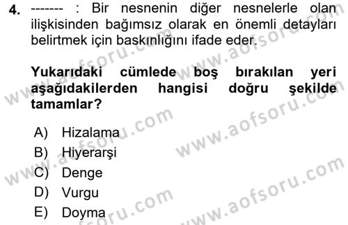 Web Grafik Tasarımı Dersi 2023 - 2024 Yılı Yaz Okulu Sınav Soruları 4. Soru