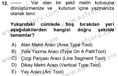 Web Grafik Tasarımı Dersi 2024 - 2025 Yılı (Vize) Ara Sınav Soruları 12. Soru