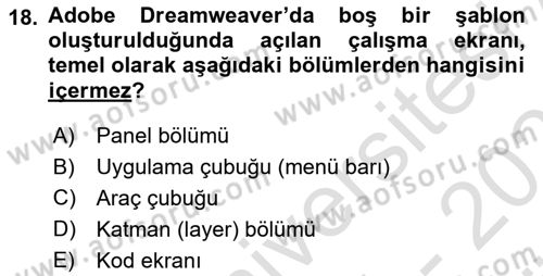 Web Grafik Tasarımı Dersi 2024 - 2025 Yılı (Vize) Ara Sınav Soruları 18. Soru