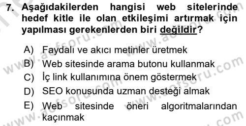 Web Grafik Tasarımı Dersi 2024 - 2025 Yılı (Vize) Ara Sınav Soruları 7. Soru
