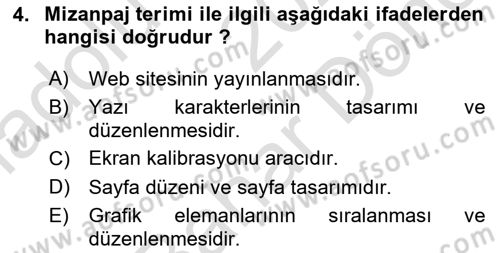 Web Grafik Tasarımı Dersi 2024 - 2025 Yılı (Final) Dönem Sonu Sınav Soruları 4. Soru