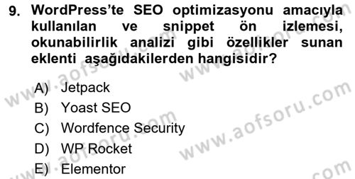 Web Grafik Tasarımı Dersi 2024 - 2025 Yılı (Final) Dönem Sonu Sınav Soruları 9. Soru