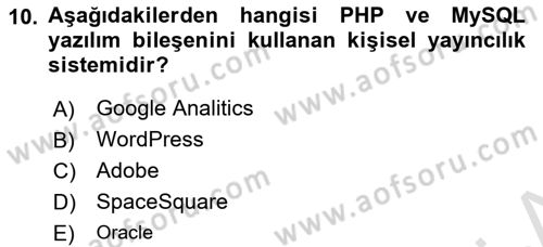 Web Grafik Tasarımı Dersi 2024 - 2025 Yılı Yaz Okulu Sınav Soruları 10. Soru