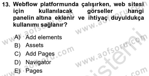 Web Grafik Tasarımı Dersi 2024 - 2025 Yılı Yaz Okulu Sınav Soruları 13. Soru