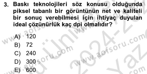Web Grafik Tasarımı Dersi 2024 - 2025 Yılı Yaz Okulu Sınav Soruları 3. Soru