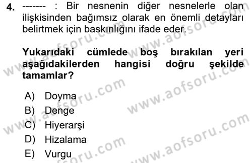 Web Grafik Tasarımı Dersi 2024 - 2025 Yılı Yaz Okulu Sınav Soruları 4. Soru
