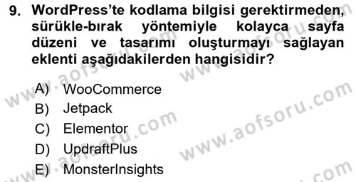 Web Grafik Tasarımı Dersi 2024 - 2025 Yılı Yaz Okulu Sınav Soruları 9. Soru