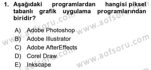 Web Grafik Tasarımı Dersi 2025 - 2026 Yılı (Vize) Ara Sınav Soruları 1. Soru