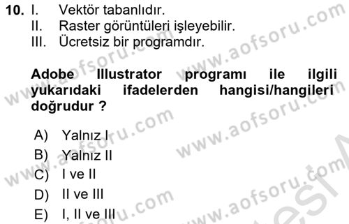 Web Grafik Tasarımı Dersi 2025 - 2026 Yılı (Vize) Ara Sınav Soruları 10. Soru