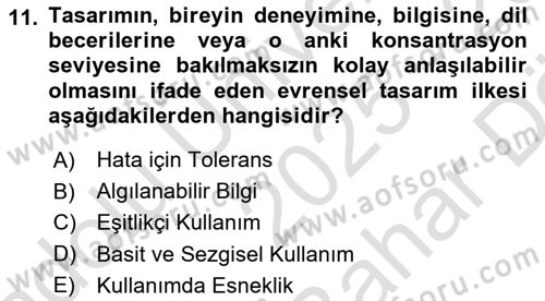 Web Grafik Tasarımı Dersi 2025 - 2026 Yılı (Vize) Ara Sınav Soruları 11. Soru