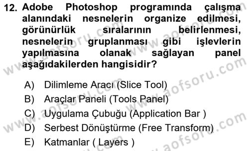 Web Grafik Tasarımı Dersi 2025 - 2026 Yılı (Vize) Ara Sınav Soruları 12. Soru