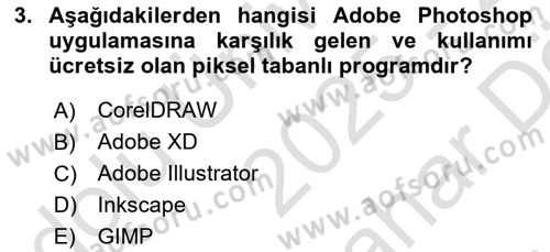 Web Grafik Tasarımı Dersi 2025 - 2026 Yılı (Vize) Ara Sınav Soruları 3. Soru