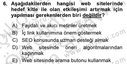 Web Grafik Tasarımı Dersi 2025 - 2026 Yılı (Vize) Ara Sınav Soruları 6. Soru
