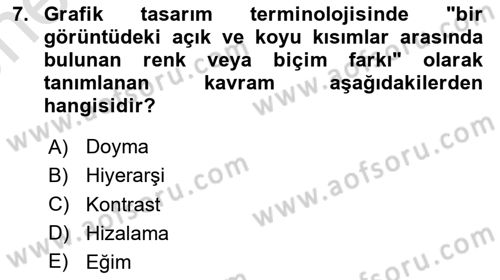 Web Grafik Tasarımı Dersi 2025 - 2026 Yılı (Vize) Ara Sınav Soruları 7. Soru
