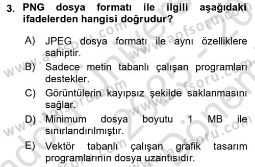 Web Grafik Tasarımı Dersi 2025 - 2026 Yılı (Final) Dönem Sonu Sınav Soruları 3. Soru