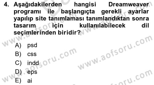 Web Grafik Tasarımı Dersi 2025 - 2026 Yılı (Final) Dönem Sonu Sınav Soruları 4. Soru