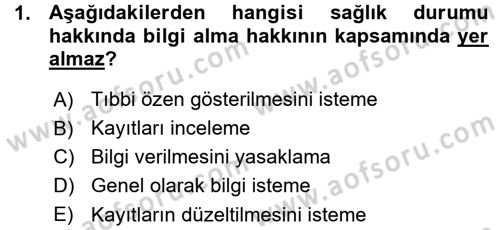 Bakım Elemanı Yetiştirme Ve Geliştirme 1 Dersi Ara Sınavı Deneme Sınav Soruları 1. Soru