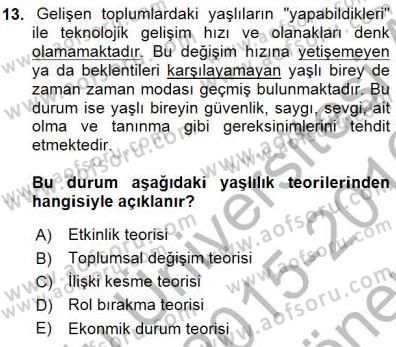 Bakım Elemanı Yetiştirme Ve Geliştirme 1 Dersi 2015 - 2016 Yılı (Final) Dönem Sonu Sınav Soruları 13. Soru