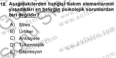 Bakım Elemanı Yetiştirme Ve Geliştirme 1 Dersi 2015 - 2016 Yılı (Final) Dönem Sonu Sınav Soruları 18. Soru