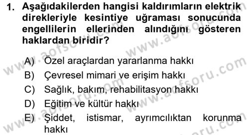 Bakım Elemanı Yetiştirme Ve Geliştirme 1 Dersi 2016 - 2017 Yılı (Vize) Ara Sınavı 1. Soru