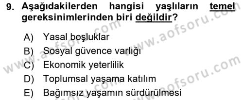 Bakım Elemanı Yetiştirme Ve Geliştirme 1 Dersi 2016 - 2017 Yılı (Vize) Ara Sınavı 9. Soru