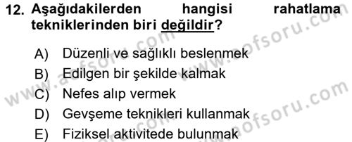 Bakım Elemanı Yetiştirme Ve Geliştirme 1 Dersi 2016 - 2017 Yılı (Final) Dönem Sonu Sınav Soruları 12. Soru