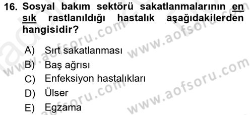 Bakım Elemanı Yetiştirme Ve Geliştirme 1 Dersi 2016 - 2017 Yılı (Final) Dönem Sonu Sınav Soruları 16. Soru