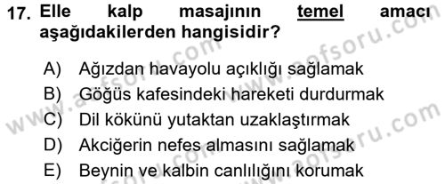 Bakım Elemanı Yetiştirme Ve Geliştirme 1 Dersi 2016 - 2017 Yılı (Final) Dönem Sonu Sınav Soruları 17. Soru