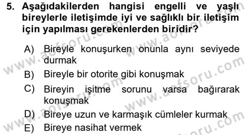 Bakım Elemanı Yetiştirme Ve Geliştirme 1 Dersi 2016 - 2017 Yılı (Final) Dönem Sonu Sınav Soruları 5. Soru