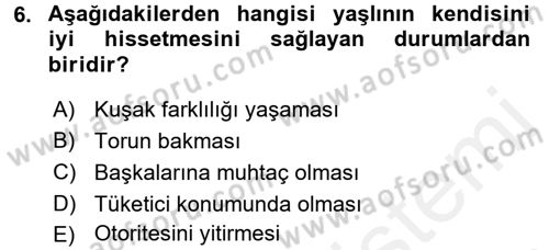 Bakım Elemanı Yetiştirme Ve Geliştirme 1 Dersi 2016 - 2017 Yılı (Final) Dönem Sonu Sınav Soruları 6. Soru