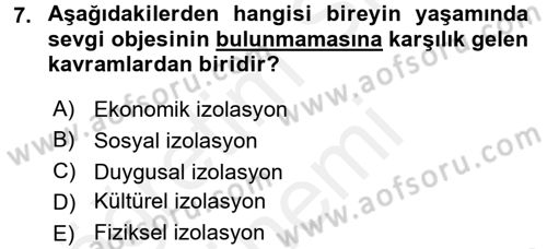 Bakım Elemanı Yetiştirme Ve Geliştirme 1 Dersi 2016 - 2017 Yılı (Final) Dönem Sonu Sınav Soruları 7. Soru