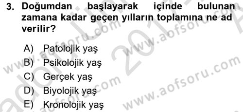 Bakım Elemanı Yetiştirme Ve Geliştirme 1 Dersi Ara Sınavı Deneme Sınav Soruları 3. Soru