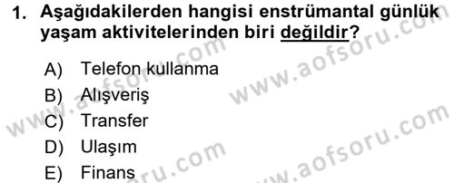 Bakım Elemanı Yetiştirme Ve Geliştirme 1 Dersi 2017 - 2018 Yılı (Final) Dönem Sonu Sınav Soruları 1. Soru