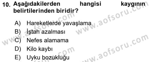Bakım Elemanı Yetiştirme Ve Geliştirme 1 Dersi 2017 - 2018 Yılı (Final) Dönem Sonu Sınav Soruları 10. Soru