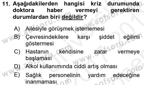 Bakım Elemanı Yetiştirme Ve Geliştirme 1 Dersi 2017 - 2018 Yılı (Final) Dönem Sonu Sınav Soruları 11. Soru
