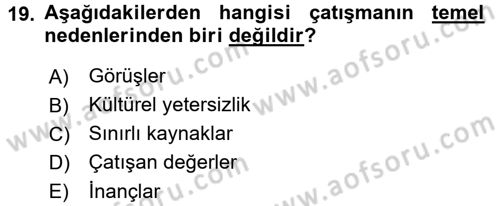Bakım Elemanı Yetiştirme Ve Geliştirme 1 Dersi 2017 - 2018 Yılı (Final) Dönem Sonu Sınav Soruları 19. Soru