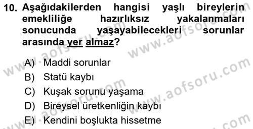 Bakım Elemanı Yetiştirme Ve Geliştirme 1 Dersi 2018 - 2019 Yılı 3 Ders Sınavı 10. Soru