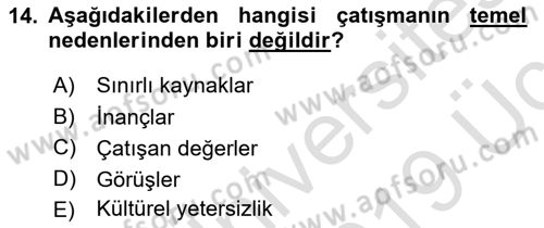 Bakım Elemanı Yetiştirme Ve Geliştirme 1 Dersi 2018 - 2019 Yılı 3 Ders Sınavı 14. Soru