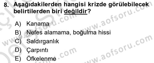 Bakım Elemanı Yetiştirme Ve Geliştirme 1 Dersi 2018 - 2019 Yılı 3 Ders Sınavı 8. Soru