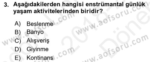 Bakım Elemanı Yetiştirme Ve Geliştirme 1 Dersi 2018 - 2019 Yılı (Final) Dönem Sonu Sınavı 3. Soru