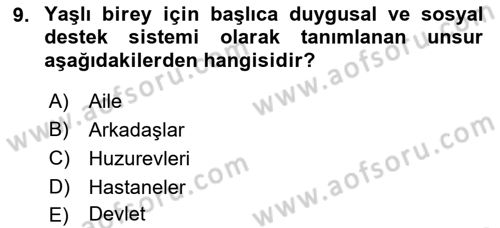 Bakım Elemanı Yetiştirme Ve Geliştirme 1 Dersi 2018 - 2019 Yılı (Final) Dönem Sonu Sınavı 9. Soru