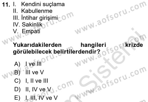 Bakım Elemanı Yetiştirme Ve Geliştirme 1 Dersi 2020 - 2021 Yılı Yaz Okulu Sınavı 11. Soru