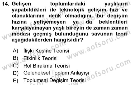 Bakım Elemanı Yetiştirme Ve Geliştirme 1 Dersi 2020 - 2021 Yılı Yaz Okulu Sınavı 14. Soru