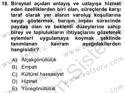 Bakım Elemanı Yetiştirme Ve Geliştirme 1 Dersi 2020 - 2021 Yılı Yaz Okulu Sınavı 18. Soru