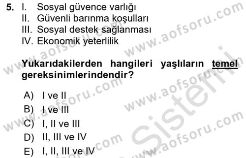 Bakım Elemanı Yetiştirme Ve Geliştirme 1 Dersi 2020 - 2021 Yılı Yaz Okulu Sınavı 5. Soru