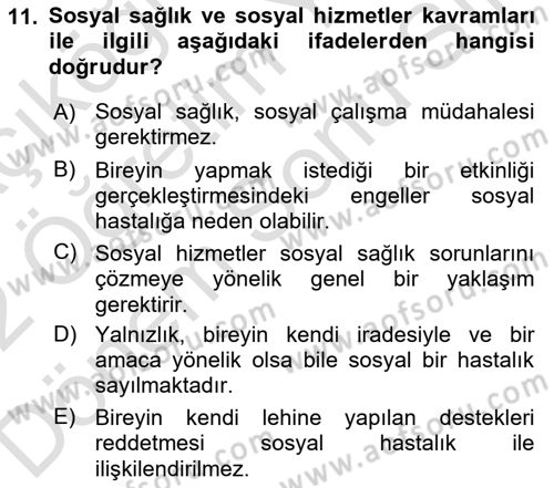 Bakım Elemanı Yetiştirme Ve Geliştirme 1 Dersi 2021 - 2022 Yılı (Final) Dönem Sonu Sınav Soruları 11. Soru