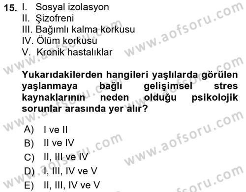 Bakım Elemanı Yetiştirme Ve Geliştirme 1 Dersi 2021 - 2022 Yılı Yaz Okulu Sınav Soruları 15. Soru