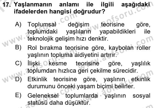 Bakım Elemanı Yetiştirme Ve Geliştirme 1 Dersi 2021 - 2022 Yılı Yaz Okulu Sınavı 17. Soru