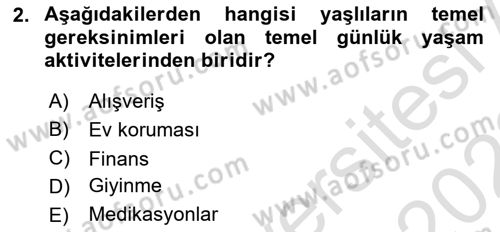 Bakım Elemanı Yetiştirme Ve Geliştirme 1 Dersi 2021 - 2022 Yılı Yaz Okulu Sınav Soruları 2. Soru